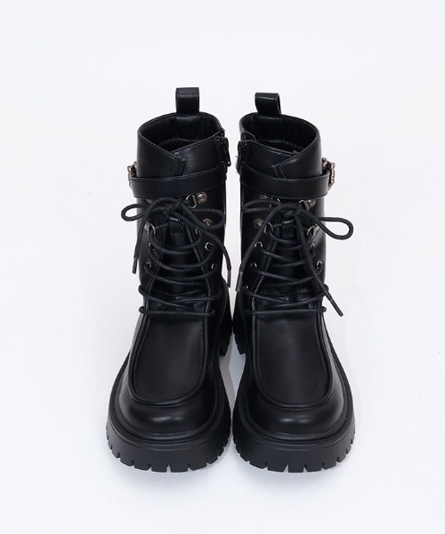 axes femme(アクシーズファム)の「ベルトデザインワークブーツ(ブーツ・レディース・ブラック/ダークブラウン・MEDIUM/LARGE)」の18枚目の写真