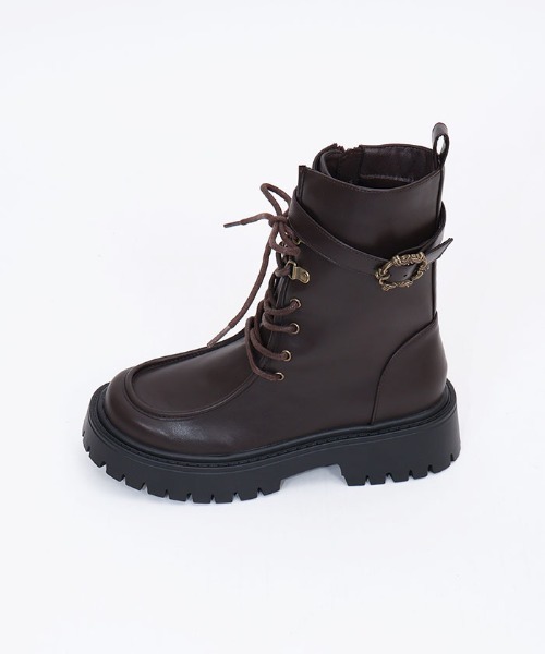 axes femme(アクシーズファム)の「ベルトデザインワークブーツ(ブーツ・レディース・ブラック/ダークブラウン・MEDIUM/LARGE)」の19枚目の写真