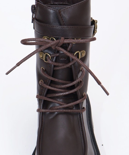 axes femme(アクシーズファム)の「ベルトデザインワークブーツ(ブーツ・レディース・ブラック/ダークブラウン・MEDIUM/LARGE)」の22枚目の写真