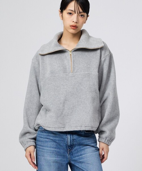MICA&DEAL(マイカ&ディール)の「【MICA&DEAL/マイカアンドディール】フリース ジップ プルオーバー/長袖/ZIP(パーカー・レディース・グレー/カーキ/チャコールグレー・フリー)」の1枚目の写真