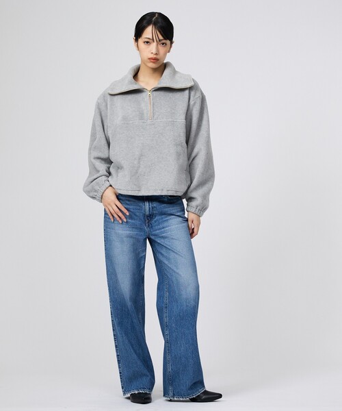 MICA&DEAL(マイカ&ディール)の「【MICA&DEAL/マイカアンドディール】フリース ジップ プルオーバー/長袖/ZIP(パーカー・レディース・グレー/カーキ/チャコールグレー・フリー)」の5枚目の写真