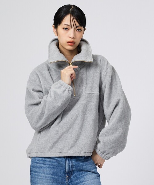 MICA&DEAL(マイカ&ディール)の「【MICA&DEAL/マイカアンドディール】フリース ジップ プルオーバー/長袖/ZIP(パーカー・レディース・グレー/カーキ/チャコールグレー・フリー)」の8枚目の写真