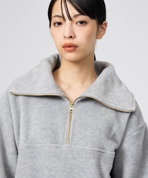 MICA&DEAL(マイカ&ディール)の「【MICA&DEAL/マイカアンドディール】フリース ジップ プルオーバー/長袖/ZIP(パーカー・レディース・グレー/カーキ/チャコールグレー・フリー)」の9枚目の写真