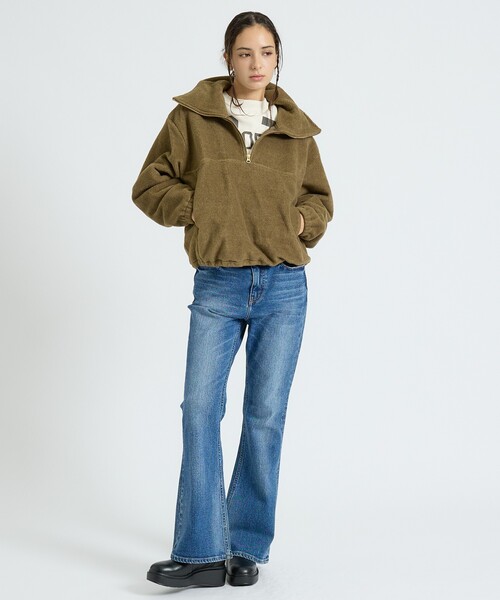 MICA&DEAL(マイカ&ディール)の「【MICA&DEAL/マイカアンドディール】フリース ジップ プルオーバー/長袖/ZIP(パーカー・レディース・グレー/カーキ/チャコールグレー・フリー)」の12枚目の写真