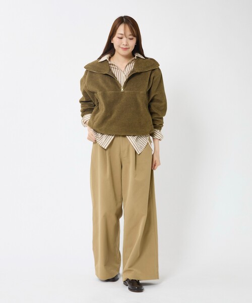 MICA&DEAL(マイカ&ディール)の「【MICA&DEAL/マイカアンドディール】フリース ジップ プルオーバー/長袖/ZIP(パーカー・レディース・グレー/カーキ/チャコールグレー・フリー)」の16枚目の写真