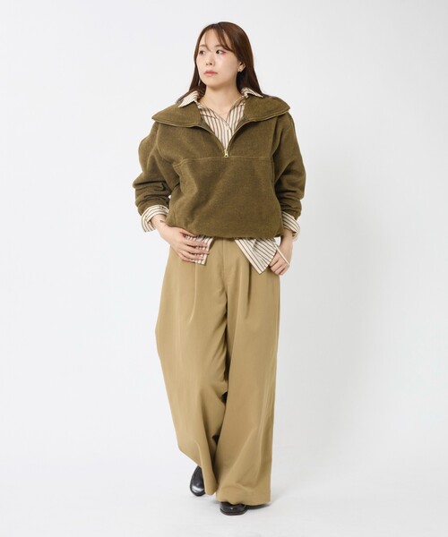 MICA&DEAL(マイカ&ディール)の「【MICA&DEAL/マイカアンドディール】フリース ジップ プルオーバー/長袖/ZIP(パーカー・レディース・グレー/カーキ/チャコールグレー・フリー)」の17枚目の写真