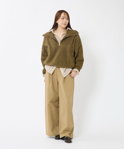 MICA&DEAL(マイカ&ディール)の「【MICA&DEAL/マイカアンドディール】フリース ジップ プルオーバー/長袖/ZIP(パーカー・レディース・グレー/カーキ/チャコールグレー・フリー)」の18枚目の写真