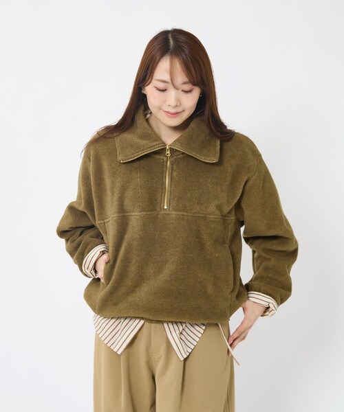 MICA&DEAL(マイカ&ディール)の「【MICA&DEAL/マイカアンドディール】フリース ジップ プルオーバー/長袖/ZIP(パーカー・レディース・グレー/カーキ/チャコールグレー・フリー)」の19枚目の写真