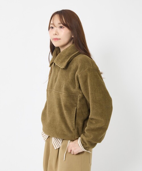 MICA&DEAL(マイカ&ディール)の「【MICA&DEAL/マイカアンドディール】フリース ジップ プルオーバー/長袖/ZIP(パーカー・レディース・グレー/カーキ/チャコールグレー・フリー)」の21枚目の写真