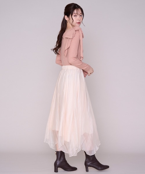 MISCH MASCH(ミッシュマッシュ)の「2026秋冬新作 ニュアンスイレヘムロングスカート(スカート・レディース・ピンク/パープル/ベージュ・フリ-)」の8枚目の写真