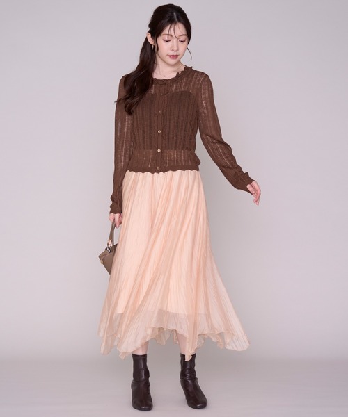 MISCH MASCH(ミッシュマッシュ)の「2026秋冬新作 ニュアンスイレヘムロングスカート(スカート・レディース・ピンク/パープル/ベージュ・フリ-)」の15枚目の写真