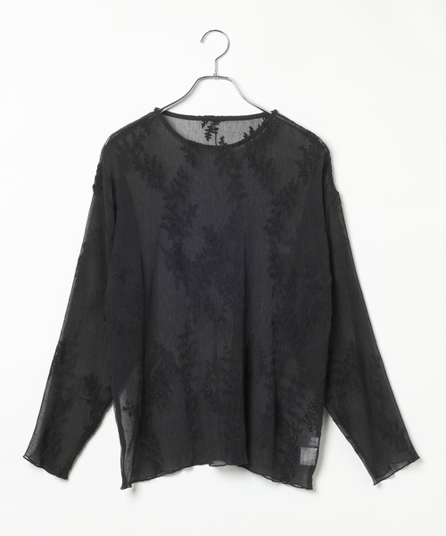 LEPSIM(レプシィム)の「シアープリーツ長袖プリント《2点セット》1074972(Tシャツ/カットソー・レディース・ブラック/ライトブルー/オフホワイト・FREE)」の12枚目の写真