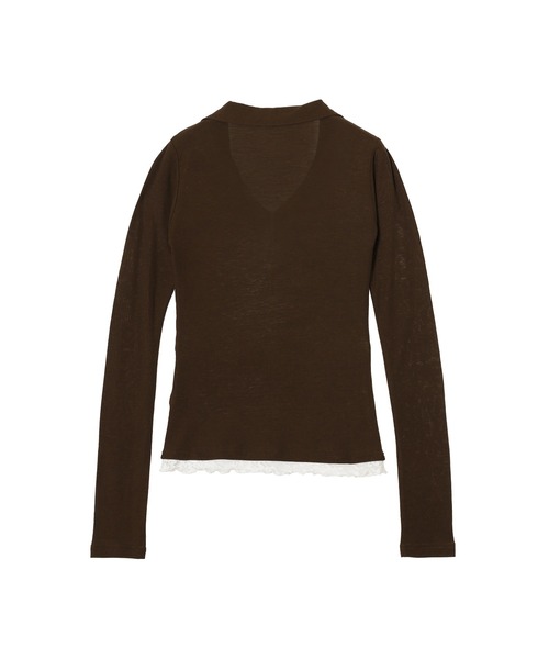 forget-me-nots(フォーゲットミーノッツ)の「LAYERED POLO FMN-26AW-CS001(シャツ/ブラウス・レディース・グレー/ブラウン・FREE)」の8枚目の写真