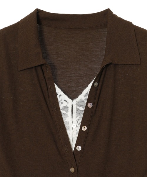 forget-me-nots(フォーゲットミーノッツ)の「LAYERED POLO FMN-26AW-CS001(シャツ/ブラウス・レディース・グレー/ブラウン・FREE)」の9枚目の写真