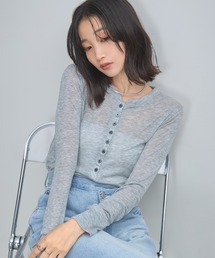 シアーヘンリーネックプルオーバー
