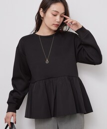 OPAQUE.CLIP | ペプラムドッキングトップス【洗濯機OK】(Tシャツ/カットソー)