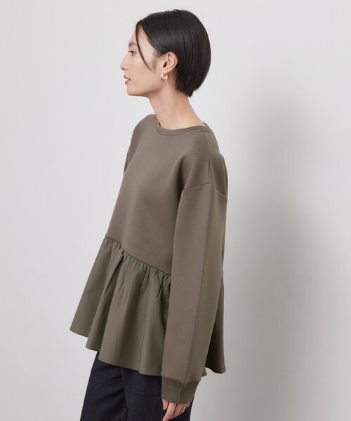 OPAQUE.CLIP(オペークドットクリップ)の「ペプラムドッキングトップス【洗濯機OK】(Tシャツ/カットソー・レディース・グレー/ブラック/ブラウン系その他/ライトブルー・38/42/40)」の10枚目の写真