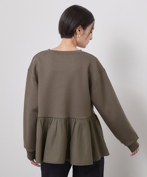 OPAQUE.CLIP(オペークドットクリップ)の「ペプラムドッキングトップス【洗濯機OK】(Tシャツ/カットソー・レディース・グレー/ブラック/ブラウン系その他/ライトブルー・38/42/40)」の11枚目の写真