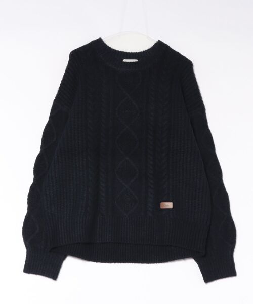 apres jour clair(アプレジュールクレア)の「【apres jour clair】パッチワークケーブルニット(ニット/セーター・レディース・ネイビー/アイボリー/ボルドー/グリーン・X-LARGE/フリー)」の11枚目の写真