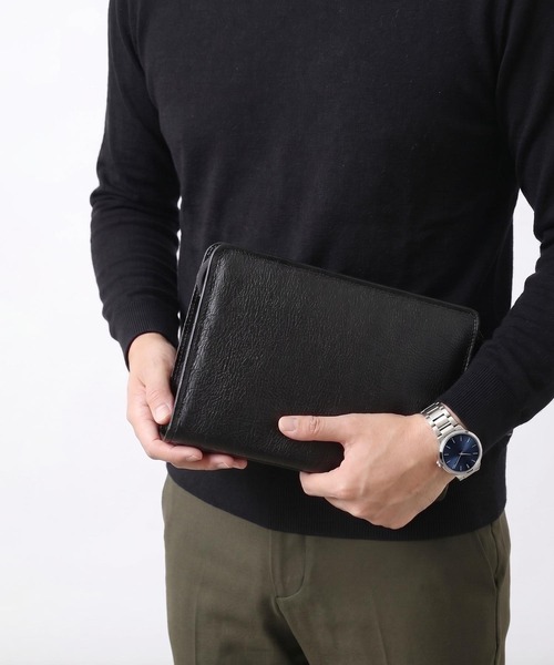sankyo shokai（サンキョウショウカイ）の「クラッチバッグ メンズ 牛革 セカンドバッグ（クラッチバッグ・メンズ・ブラック・FREE）」の3枚目の写真