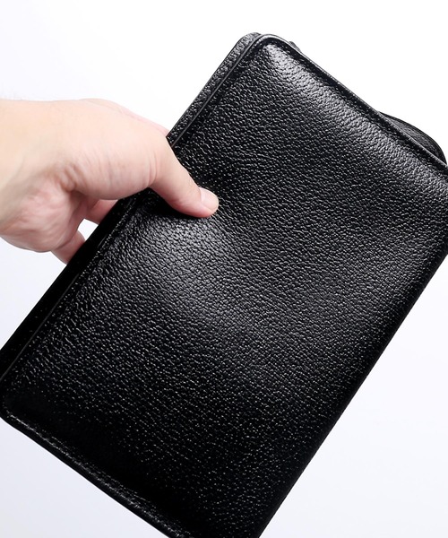 sankyo shokai（サンキョウショウカイ）の「クラッチバッグ メンズ 牛革 セカンドバッグ（クラッチバッグ・メンズ・ブラック・FREE）」の5枚目の写真