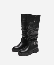 QUINCY フォールディング SLOUCHY ストラップ ブーツ (4cm)