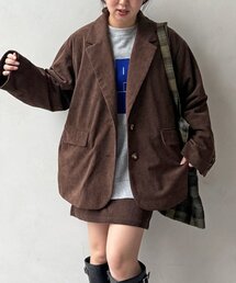 【セットアップ着用可】コーデュロイテーラードジャケット