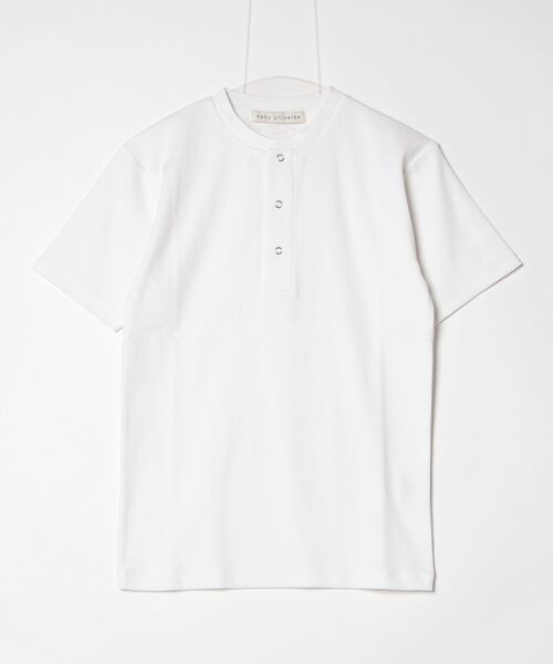 NANO universe(ナノユニバース)の「コンパクトヘンリーネックTシャツ 半袖(Tシャツ/カットソー・メンズ・ブラック/ホワイト・S/L/M)」の2枚目の写真