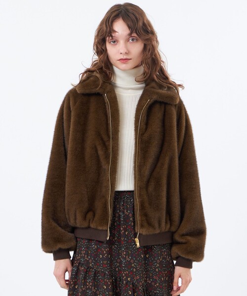 MACKINTOSH PHILOSOPHY(マッキントッシュ フィロソフィー)の「【Hollins(ホリンズ)】エコファーブルゾン(ブルゾン・レディース・ブラウン系その他4/グレー系その他2・36/38)」の2枚目の写真