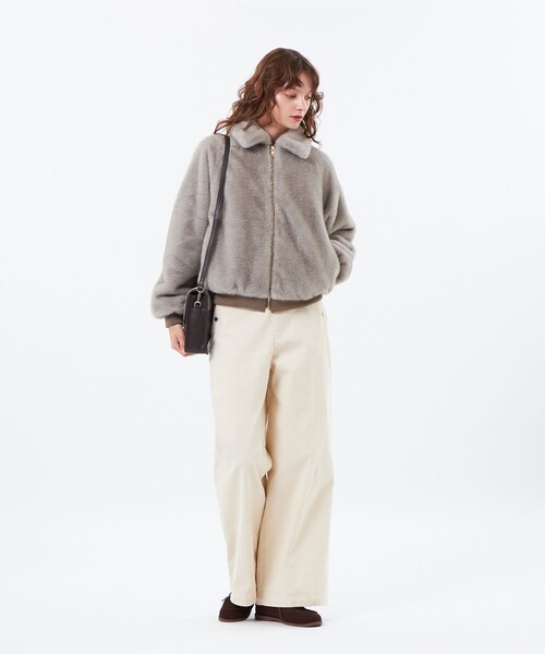 MACKINTOSH PHILOSOPHY(マッキントッシュ フィロソフィー)の「【Hollins(ホリンズ)】エコファーブルゾン(ブルゾン・レディース・ブラウン系その他4/グレー系その他2・36/38)」の3枚目の写真