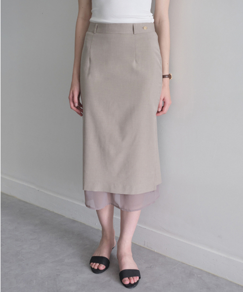 LENAV（ルナブ）の「Les wool tr skirt (dark beige)（スカート・レディース・ダークベージュ・SMALL/MEDIUM）」の2枚目の写真