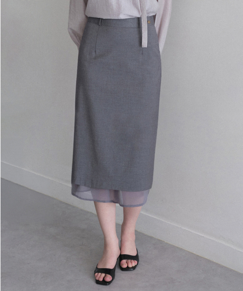 LENAV（ルナブ）の「Les wool tr skirt (dark beige)（スカート・レディース・ダークベージュ・SMALL/MEDIUM）」の3枚目の写真