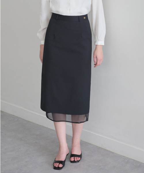LENAV（ルナブ）の「Les wool tr skirt (dark beige)（スカート・レディース・ダークベージュ・SMALL/MEDIUM）」の4枚目の写真