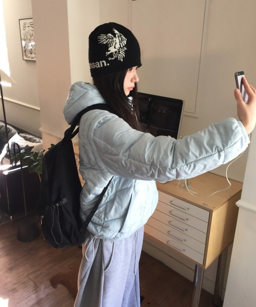 modimood（モディムード）の「[MADE] MOMU BASIC軽量パディング（ダウンジャケット/コート・レディース・スカイブルー/クリーム・FREE）」の6枚目の写真