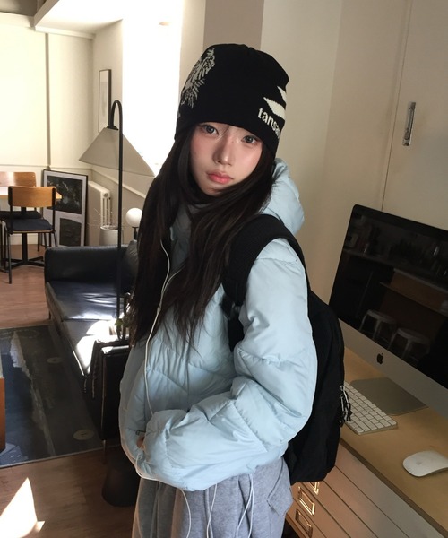 modimood（モディムード）の「[MADE] MOMU BASIC軽量パディング（ダウンジャケット/コート・レディース・スカイブルー/クリーム・FREE）」の5枚目の写真