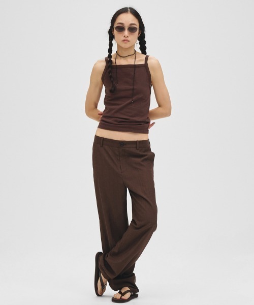 TODAYFUL（トゥデイフル）の「Squareneck Slub Camisole（キャミソール・レディース・ブラック/インディゴブルー/チョコ・FREE）」の7枚目の写真