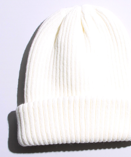 WEGO（ウィゴー）の「WEGO/リブニットキャップ（ニットキャップ/ビーニー・メンズ・ホワイト/ブルー/杢グレー/ネイビー/ブラック・FREE）」の2枚目の写真