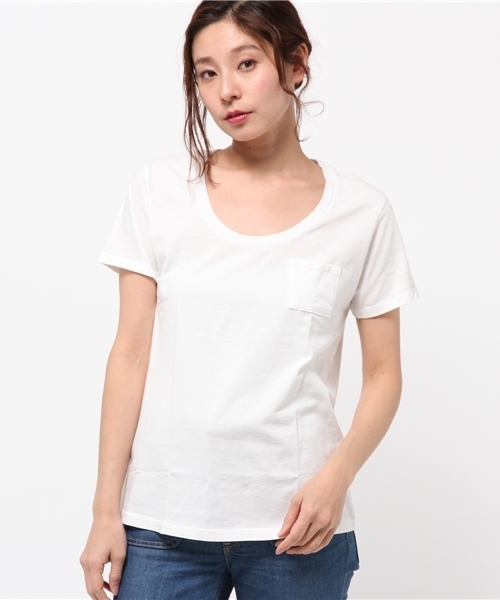 COLONY 2139（コロニートゥーワンスリーナイン）の「コットンベーシック ラウンドクルーネック半袖TEE（Tシャツ/カットソー・レディース・オフホワイト/スミクロ/グレー・MEDIUM/SMALL/LARGE）」の2枚目の写真