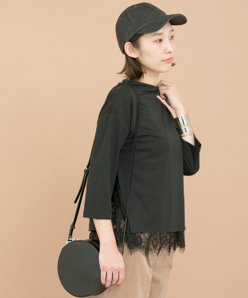 URBAN RESEARCH（アーバンリサーチ）の「UR ポンチボトルネックレイヤードプルオーバー（Tシャツ/カットソー・レディース・ブラウン系その他/ベージュ/グリーン系その他・FREE）」の3枚目の写真