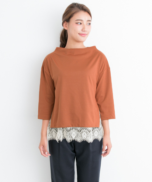 URBAN RESEARCH（アーバンリサーチ）の「UR ポンチボトルネックレイヤードプルオーバー（Tシャツ/カットソー・レディース・ブラウン系その他/ベージュ/グリーン系その他・FREE）」の7枚目の写真