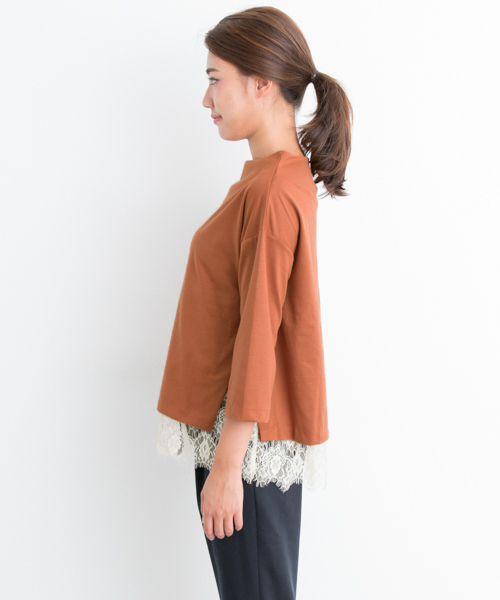 URBAN RESEARCH（アーバンリサーチ）の「UR ポンチボトルネックレイヤードプルオーバー（Tシャツ/カットソー・レディース・ブラウン系その他/ベージュ/グリーン系その他・FREE）」の8枚目の写真