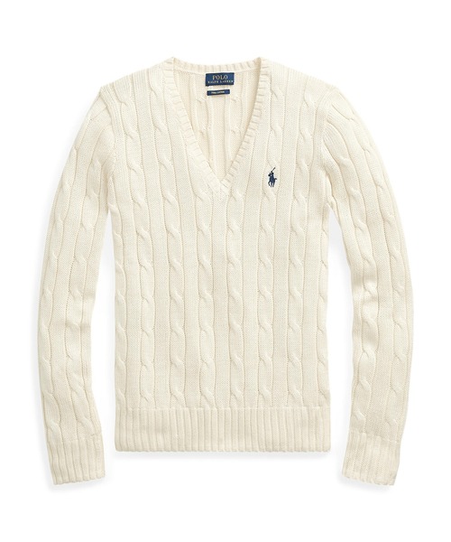 Polo Ralph Lauren ポロラルフローレン の ケーブル Vネック セーター ニット セーター Wear Polo Ralph Lauren ポロラルフローレン の ケーブル Vネック セーター ニット セーター Wear