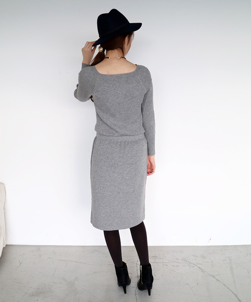 N.（N. Natural Beauty Basic）（エヌエヌナチュラルビューティーベーシック）の「ブラウジングニットワンピース（ワンピース・レディース・グレー/ブルー/ブラック・MEDIUM）」の7枚目の写真