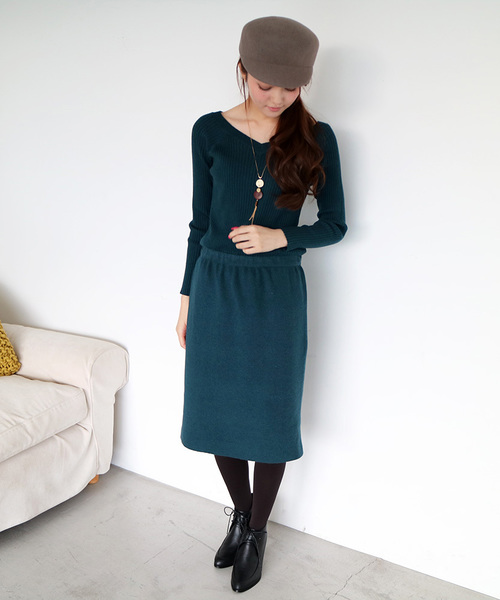 N.（N. Natural Beauty Basic）（エヌエヌナチュラルビューティーベーシック）の「ブラウジングニットワンピース（ワンピース・レディース・グレー/ブルー/ブラック・MEDIUM）」の22枚目の写真