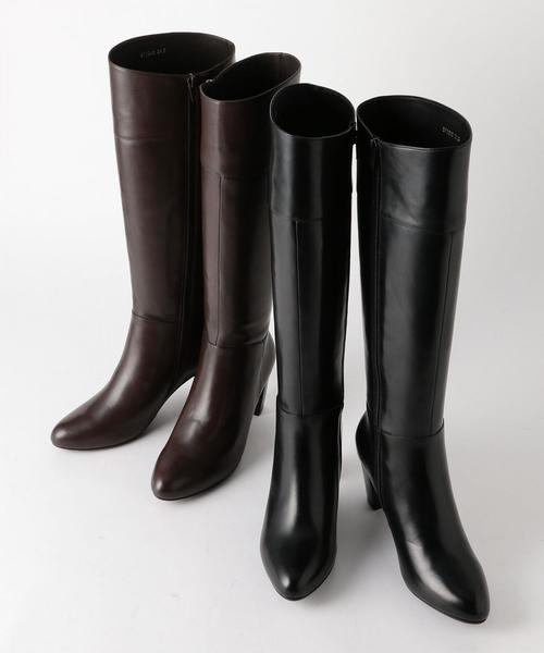 Boisson Chocolat(ボワソンショコラ)の「BFC レザーロングブーツ70(ブーツ・レディース・ダークブラウン/ブラック・23cm/24.5cm/22.5cm/24cm/23.5cm)」の4枚目の写真