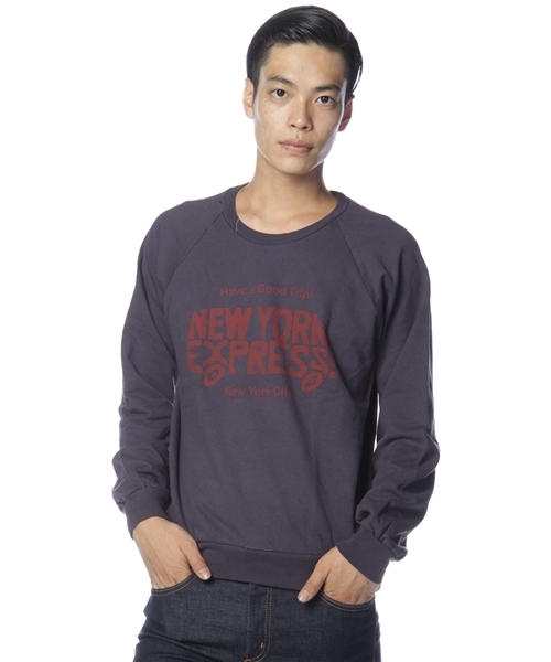 SHIPS JET BLUE（シップスジェットブルー）の「NYC: PRINT C/N SWEAT（スウェット・メンズ・ブラック/ピンク/ネイビー・MEDIUM/SMALL/LARGE）」の2枚目の写真