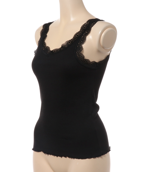 Honeys（ハニーズ）の「レースタンクトップ（タンクトップ・レディース・ブラック/サックスブルー/オフホワイト/ピンク/杢グレー・L/S/M/LL）」の6枚目の写真