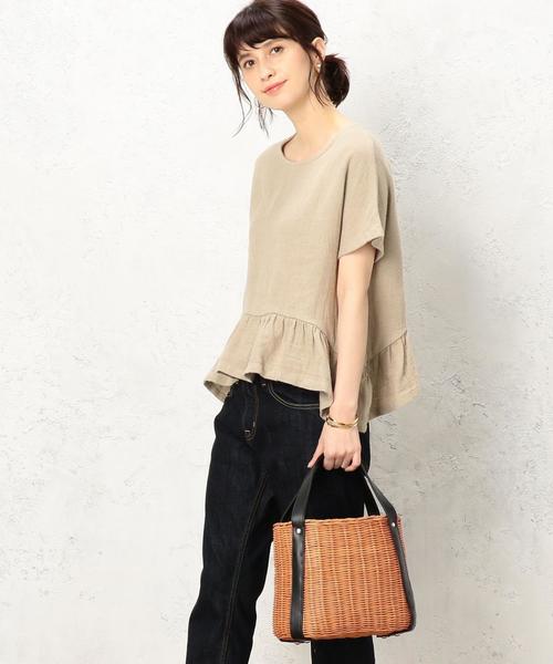 green label relaxing（グリーンレーベルリラクシング）の「CB MIX MID カゴバッグ ◆（かごバッグ・レディース・ブラウン・FREE）」の12枚目の写真