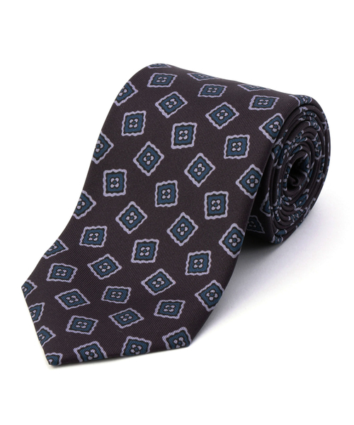 SHIPS(シップス)の「SD: 【インポート生地シリーズ】 シルク プリント スクエアコモン ネクタイ(ネクタイ・メンズ・パープル/チャコールグレー・9)」の2枚目の写真