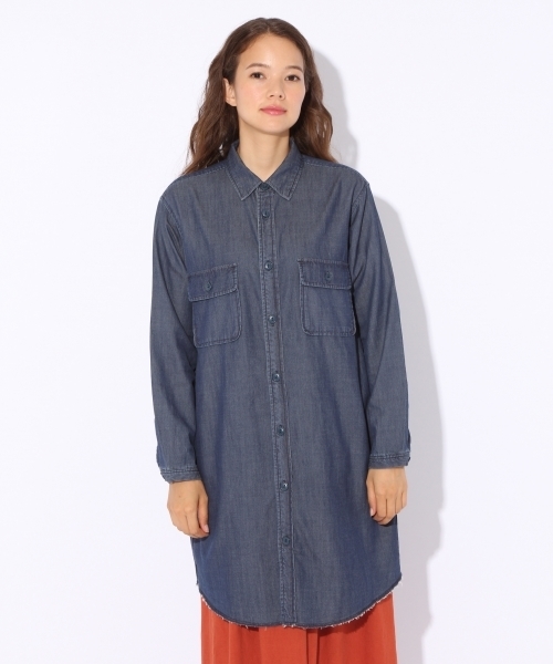 niko and...（ニコアンド）の「シュスデニムCPOガタワンピース【niko and ...】（ワンピース・レディース・ライトブルー/ブルー・MEDIUM/XX-LARGE）」の11枚目の写真